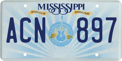 MS license plate ACN897
