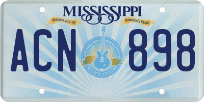 MS license plate ACN898