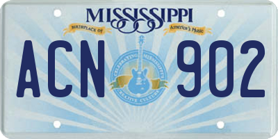 MS license plate ACN902