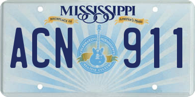 MS license plate ACN911