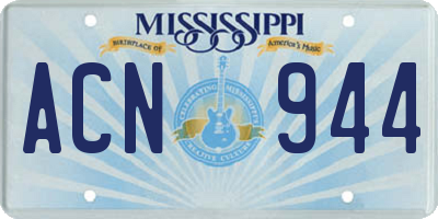 MS license plate ACN944