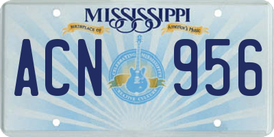 MS license plate ACN956