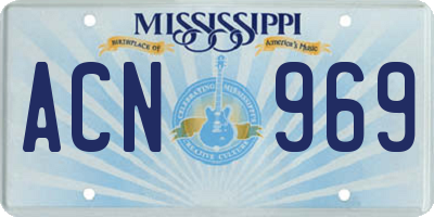 MS license plate ACN969