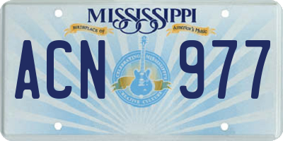 MS license plate ACN977