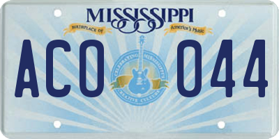 MS license plate ACO044