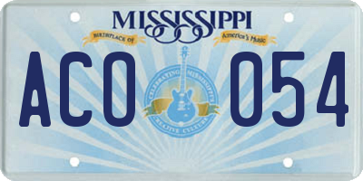 MS license plate ACO054