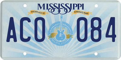 MS license plate ACO084