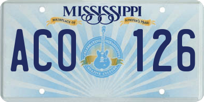 MS license plate ACO126