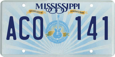 MS license plate ACO141