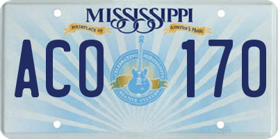 MS license plate ACO170
