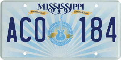 MS license plate ACO184
