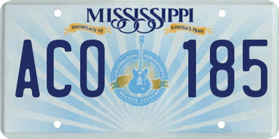 MS license plate ACO185