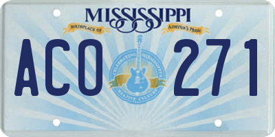 MS license plate ACO271