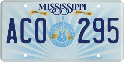 MS license plate ACO295