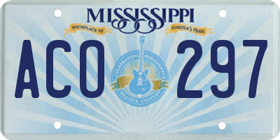 MS license plate ACO297