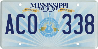 MS license plate ACO338