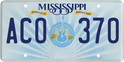 MS license plate ACO370