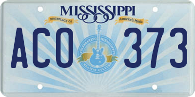 MS license plate ACO373