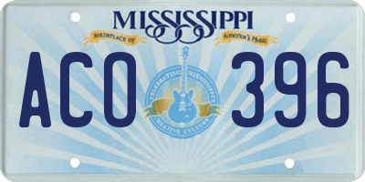 MS license plate ACO396