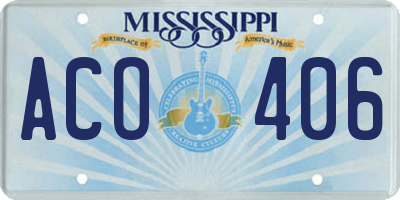 MS license plate ACO406