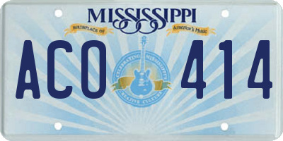 MS license plate ACO414