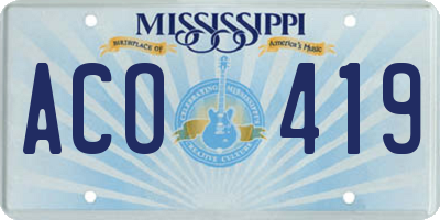 MS license plate ACO419
