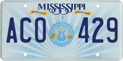 MS license plate ACO429