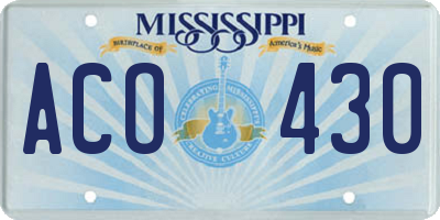 MS license plate ACO430