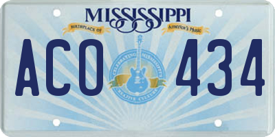 MS license plate ACO434