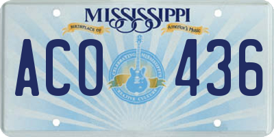 MS license plate ACO436