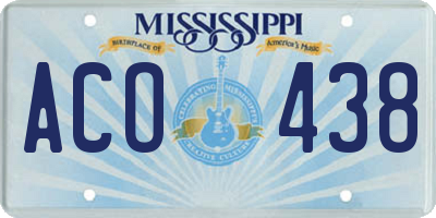 MS license plate ACO438