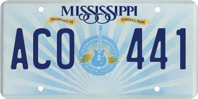 MS license plate ACO441