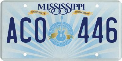MS license plate ACO446