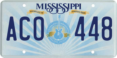 MS license plate ACO448