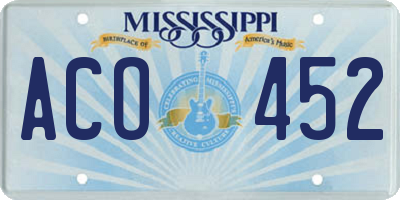 MS license plate ACO452