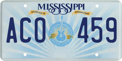 MS license plate ACO459