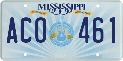 MS license plate ACO461