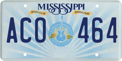 MS license plate ACO464