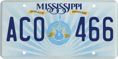 MS license plate ACO466