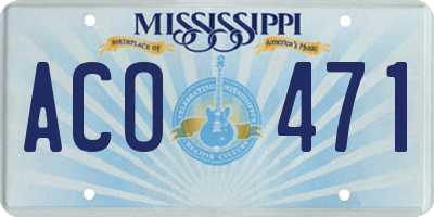 MS license plate ACO471