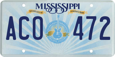 MS license plate ACO472