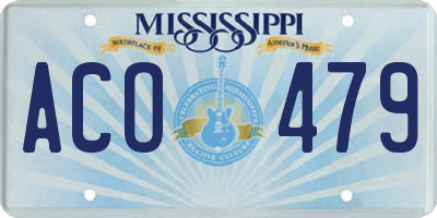 MS license plate ACO479