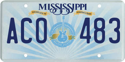 MS license plate ACO483