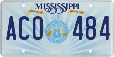 MS license plate ACO484