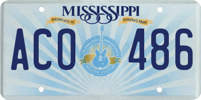 MS license plate ACO486