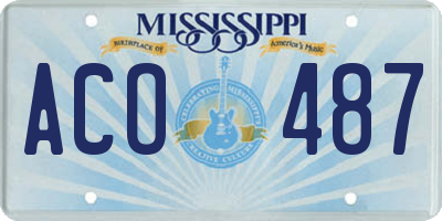 MS license plate ACO487