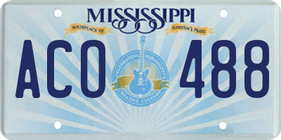 MS license plate ACO488