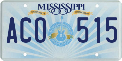 MS license plate ACO515