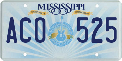 MS license plate ACO525
