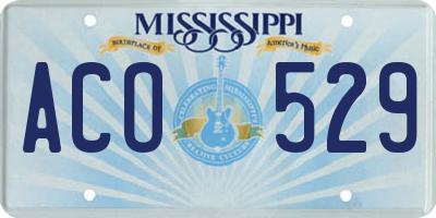 MS license plate ACO529